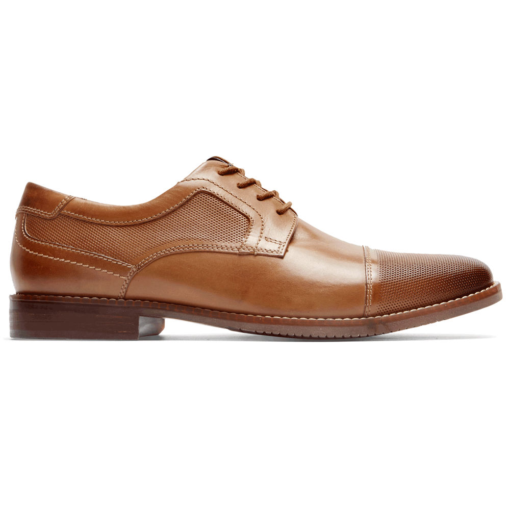 Rockport Lace Up For Mens Brown - Style Purpose Cap Toe Blucher - YD4635108